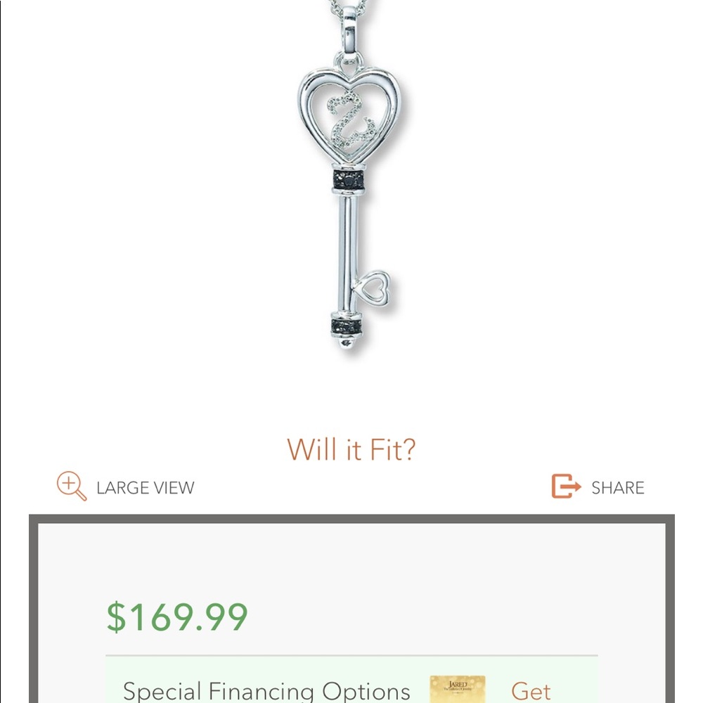 Open heart key necklace